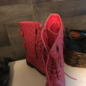 Hot pink boots
